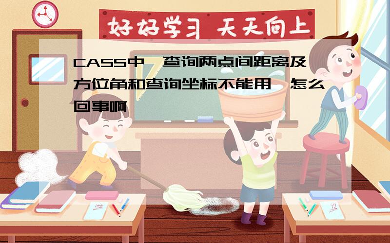 CASS中,查询两点间距离及方位角和查询坐标不能用,怎么回事啊