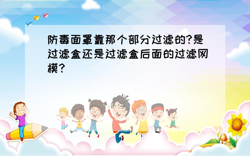 防毒面罩靠那个部分过滤的?是过滤盒还是过滤盒后面的过滤网模?