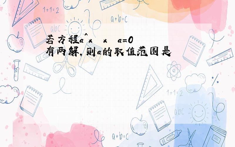 若方程a^x –x –a=0有两解,则a的取值范围是