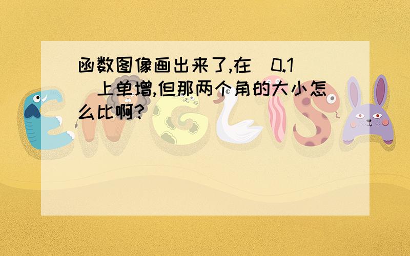 函数图像画出来了,在（0.1）上单增,但那两个角的大小怎么比啊?