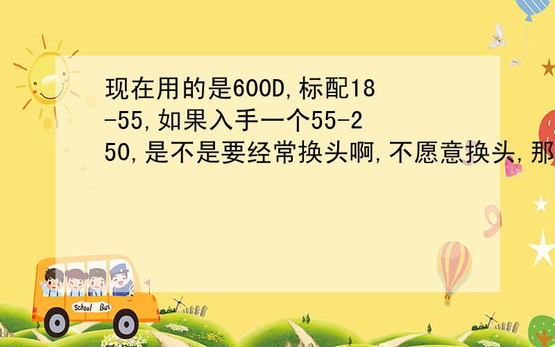 现在用的是600D,标配18-55,如果入手一个55-250,是不是要经常换头啊,不愿意换头,那55-250能当挂机头用