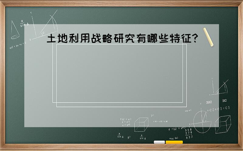 土地利用战略研究有哪些特征?