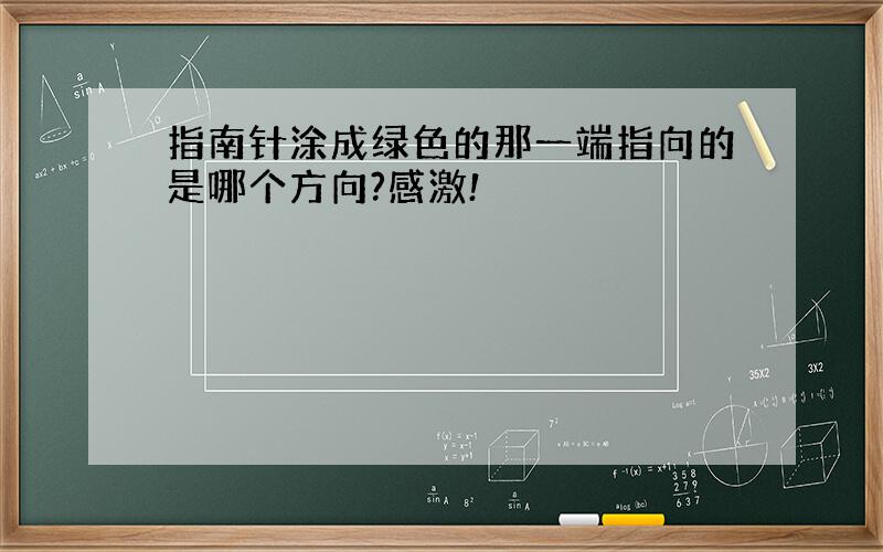 指南针涂成绿色的那一端指向的是哪个方向?感激!