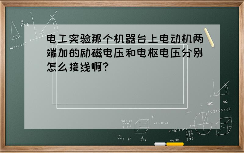 电工实验那个机器台上电动机两端加的励磁电压和电枢电压分别怎么接线啊?