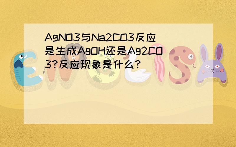 AgNO3与Na2CO3反应是生成AgOH还是Ag2CO3?反应现象是什么?