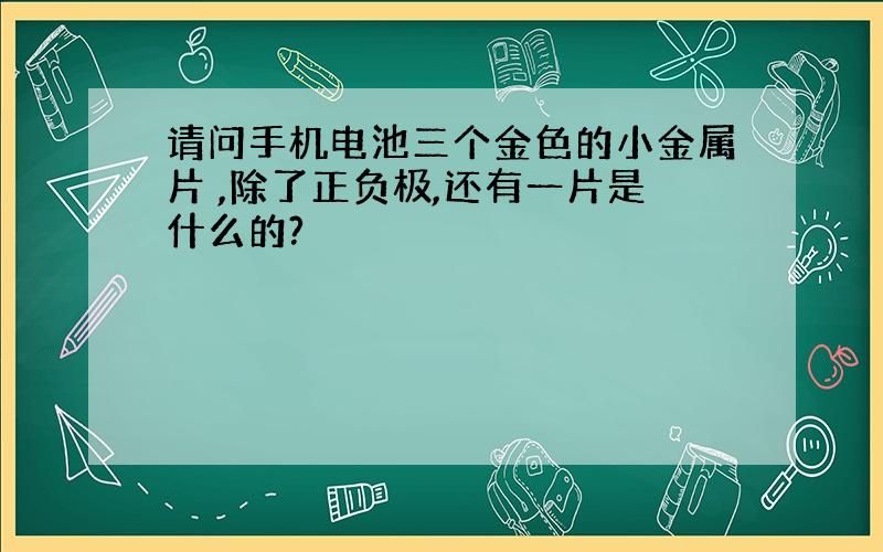 请问手机电池三个金色的小金属片 ,除了正负极,还有一片是什么的?