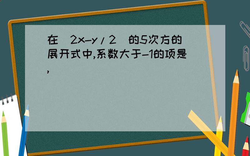 在(2x-y/2)的5次方的展开式中,系数大于-1的项是,