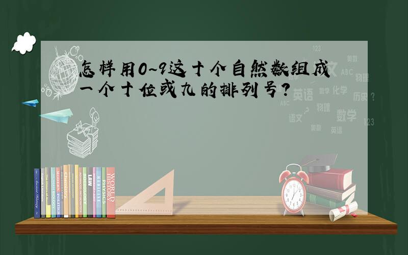 怎样用0~9这十个自然数组成一个十位或九的排列号?