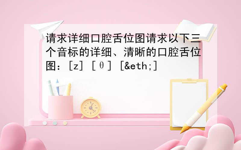 请求详细口腔舌位图请求以下三个音标的详细、清晰的口腔舌位图：[z] [θ] [ð]