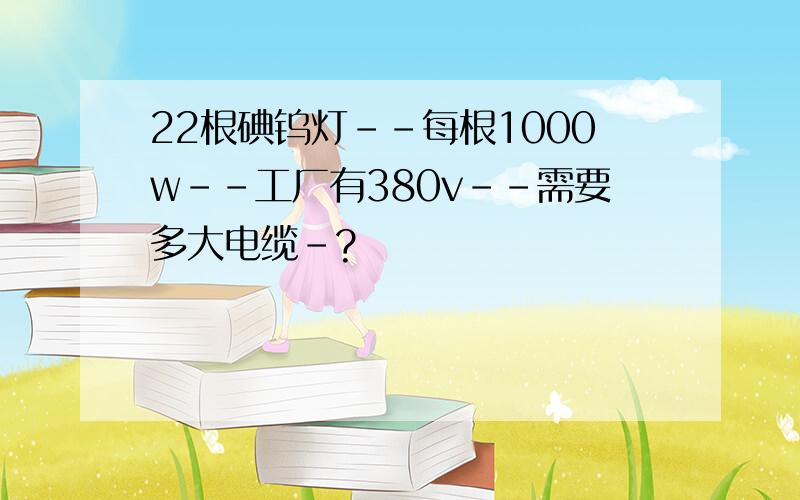 22根碘钨灯--每根1000w--工厂有380v--需要多大电缆-?