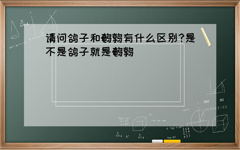 请问鸽子和鹌鹑有什么区别?是不是鸽子就是鹌鹑／