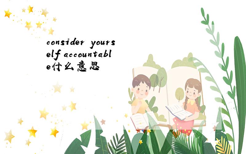 consider yourself accountable什么意思