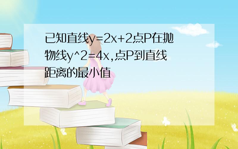 已知直线y=2x+2点P在抛物线y^2=4x,点P到直线距离的最小值