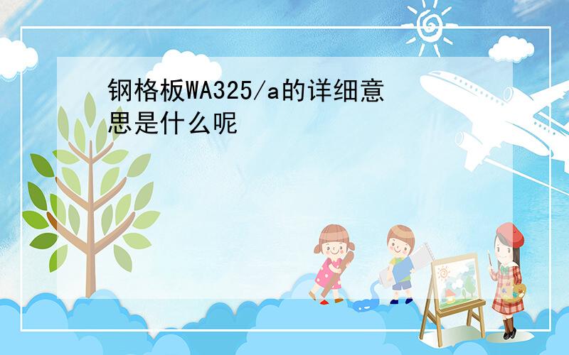 钢格板WA325/a的详细意思是什么呢