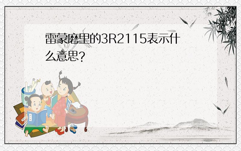 雷蒙磨里的3R2115表示什么意思?