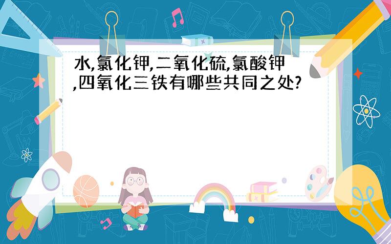 水,氯化钾,二氧化硫,氯酸钾,四氧化三铁有哪些共同之处?