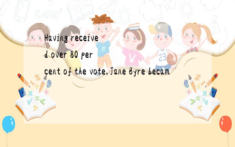 Having received over 80 per cent of the vote,Jane Byre becam