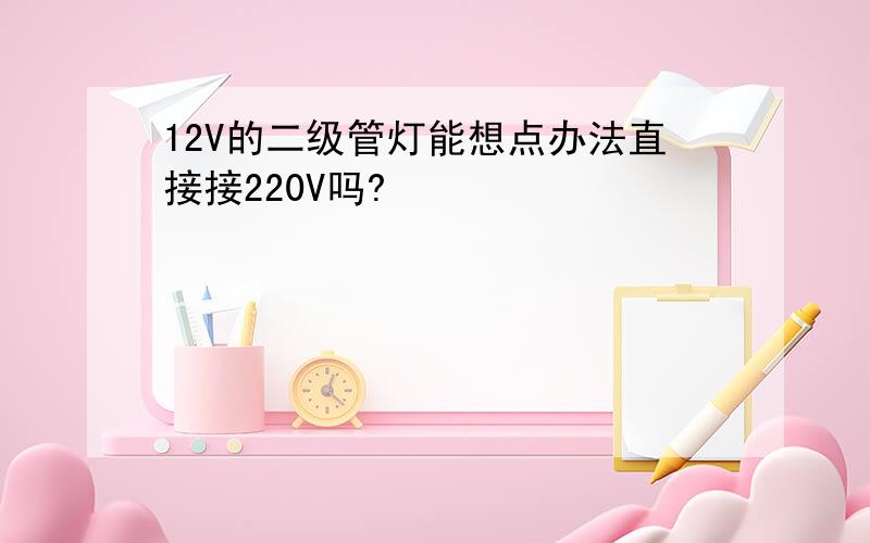 12V的二级管灯能想点办法直接接220V吗?