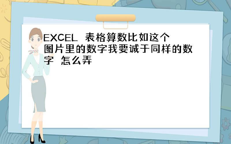 EXCEL　表格算数比如这个图片里的数字我要诚于同样的数字　怎么弄