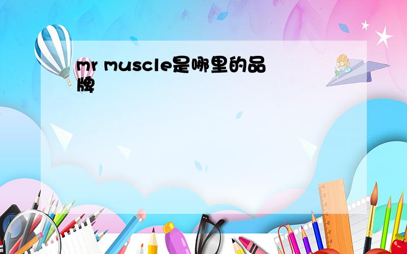 mr muscle是哪里的品牌