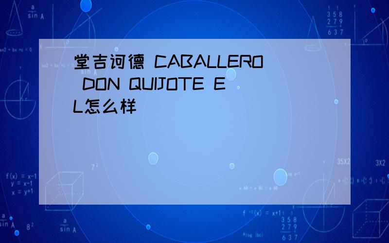 堂吉诃德 CABALLERO DON QUIJOTE EL怎么样