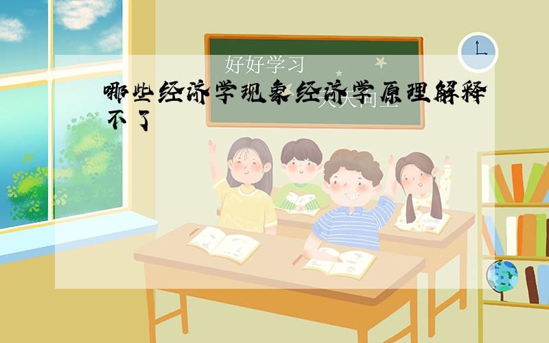 哪些经济学现象经济学原理解释不了