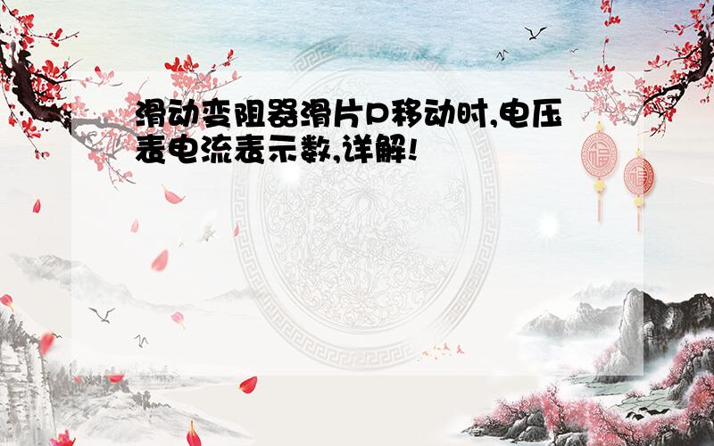 滑动变阻器滑片P移动时,电压表电流表示数,详解!