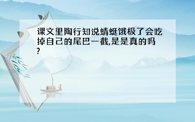 课文里陶行知说蜻蜓饿极了会吃掉自己的尾巴一截,是是真的吗?