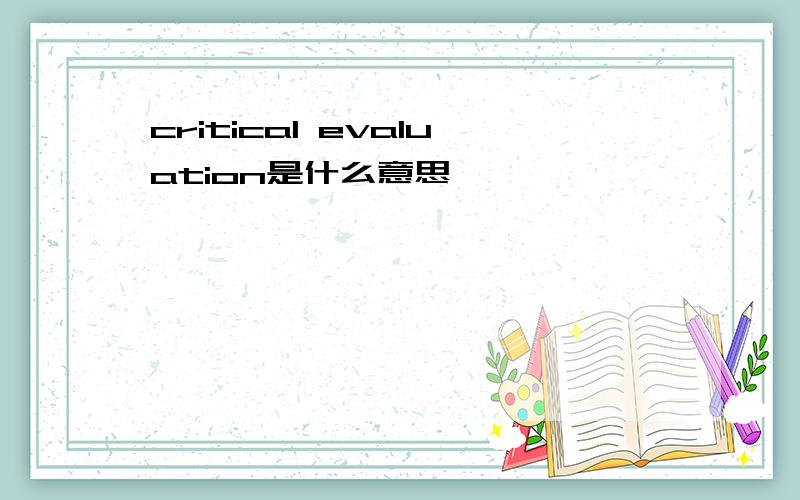 critical evaluation是什么意思