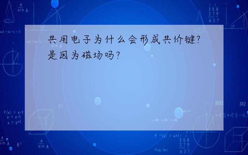 共用电子为什么会形成共价键?是因为磁场吗?