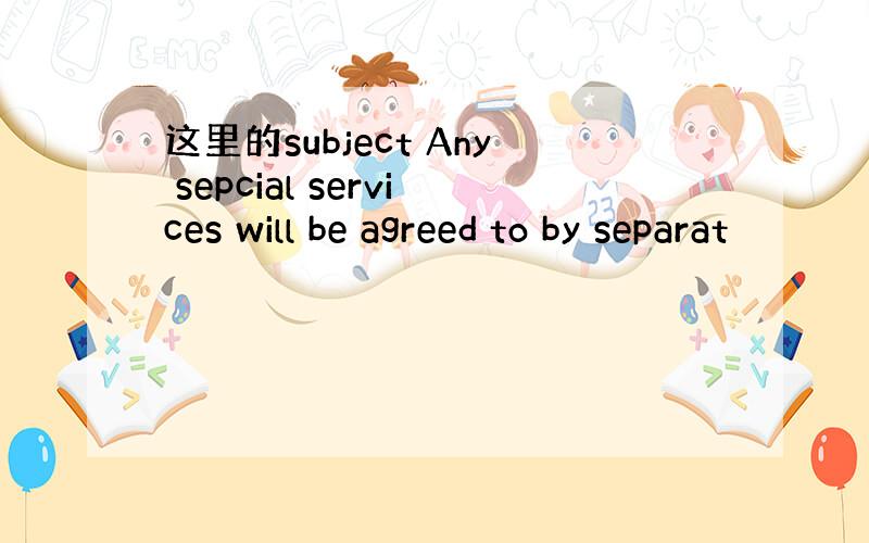 这里的subject Any sepcial services will be agreed to by separat