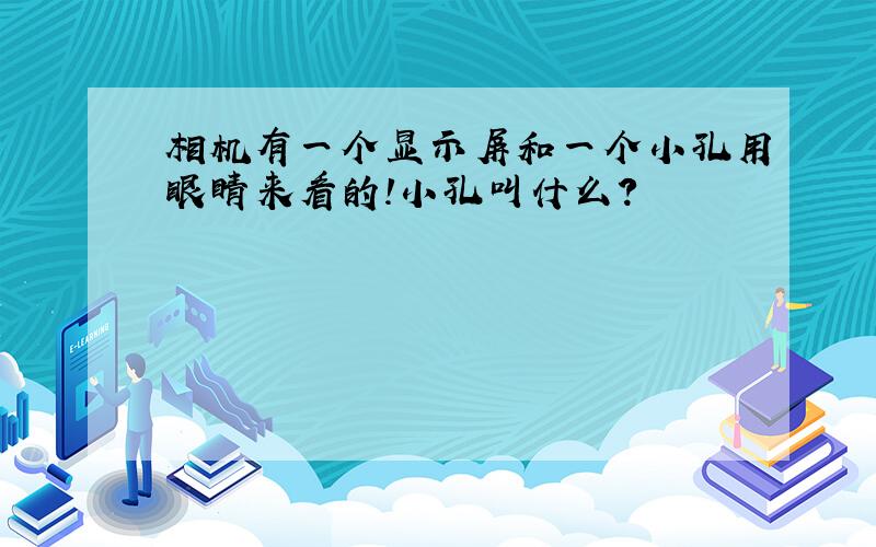 相机有一个显示屏和一个小孔用眼睛来看的!小孔叫什么?