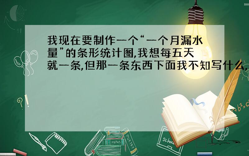 我现在要制作一个“一个月漏水量”的条形统计图,我想每五天就一条,但那一条东西下面我不知写什么,