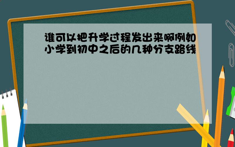 谁可以把升学过程发出来啊例如小学到初中之后的几种分支路线