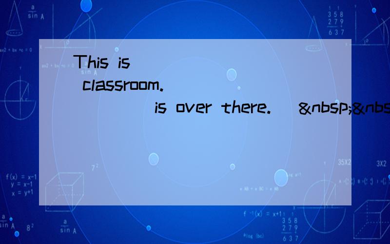 This is ______ classroom. ______ is over there. [  