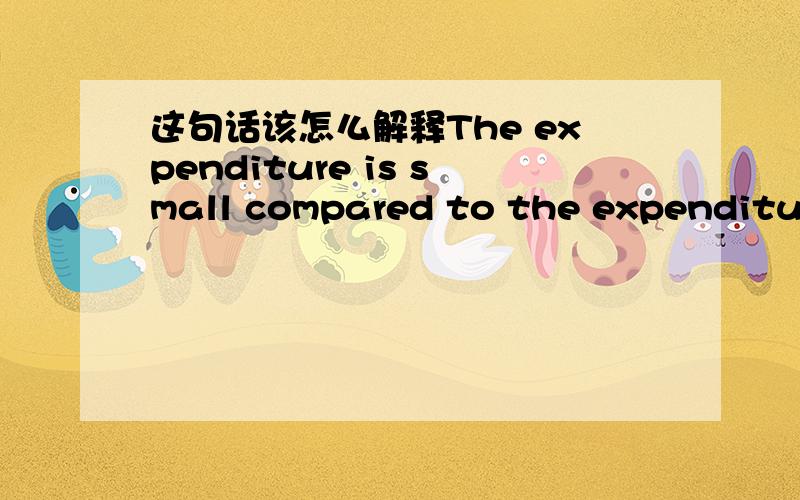 这句话该怎么解释The expenditure is small compared to the expenditure