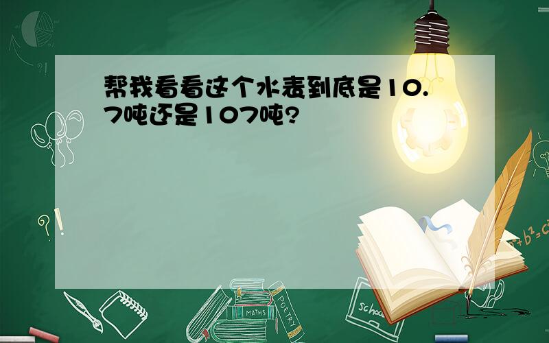 帮我看看这个水表到底是10.7吨还是107吨?