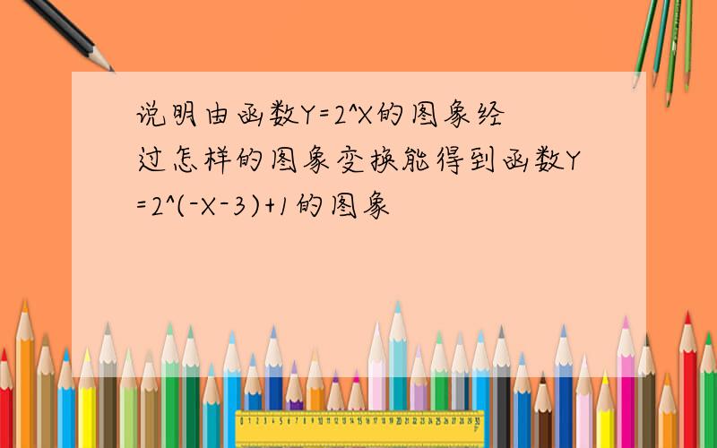 说明由函数Y=2^X的图象经过怎样的图象变换能得到函数Y=2^(-X-3)+1的图象