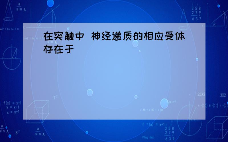 在突触中 神经递质的相应受体存在于