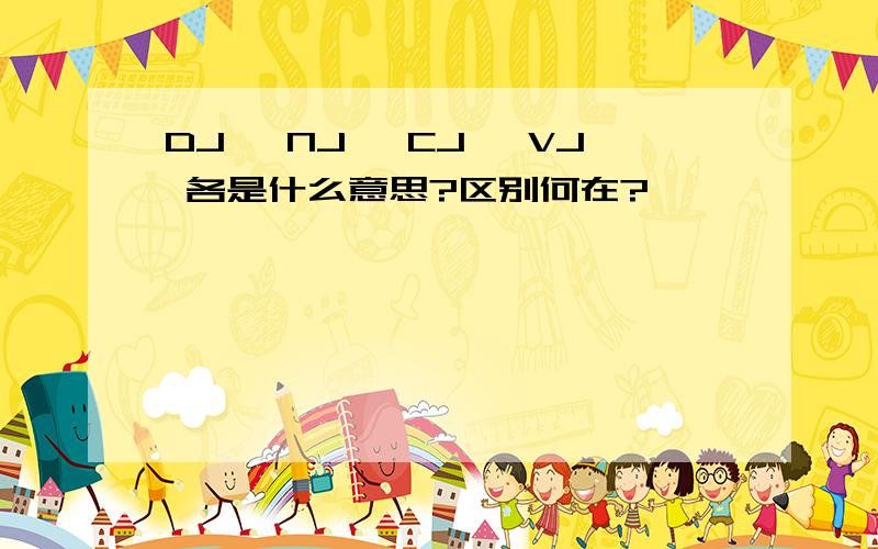 DJ ,NJ ,CJ ,VJ 各是什么意思?区别何在?