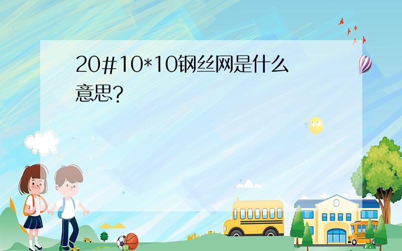 20#10*10钢丝网是什么意思?