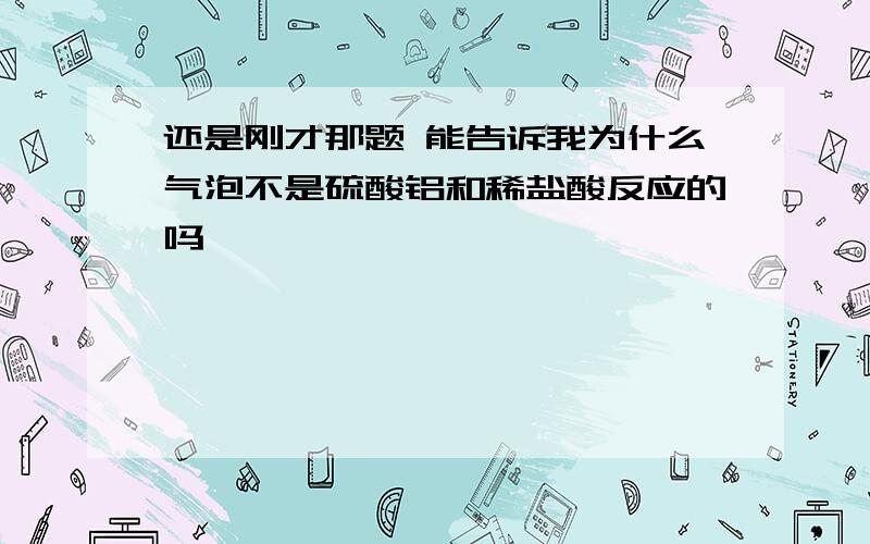 还是刚才那题 能告诉我为什么气泡不是硫酸铝和稀盐酸反应的吗