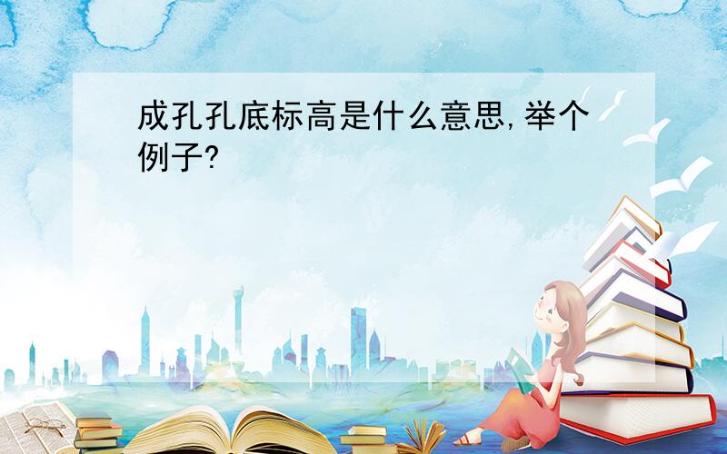 成孔孔底标高是什么意思,举个例子?