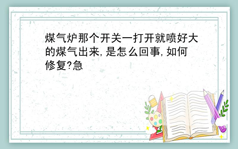 煤气炉那个开关一打开就喷好大的煤气出来,是怎么回事,如何修复?急