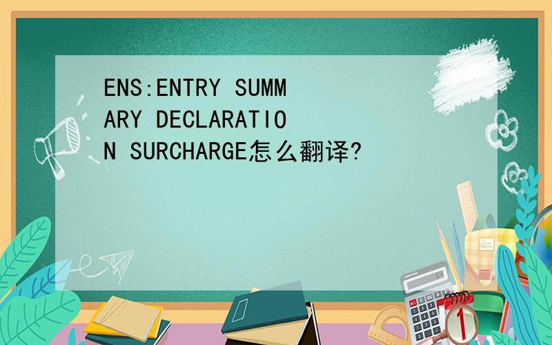 ENS:ENTRY SUMMARY DECLARATION SURCHARGE怎么翻译?