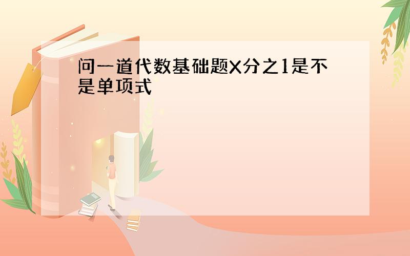 问一道代数基础题X分之1是不是单项式