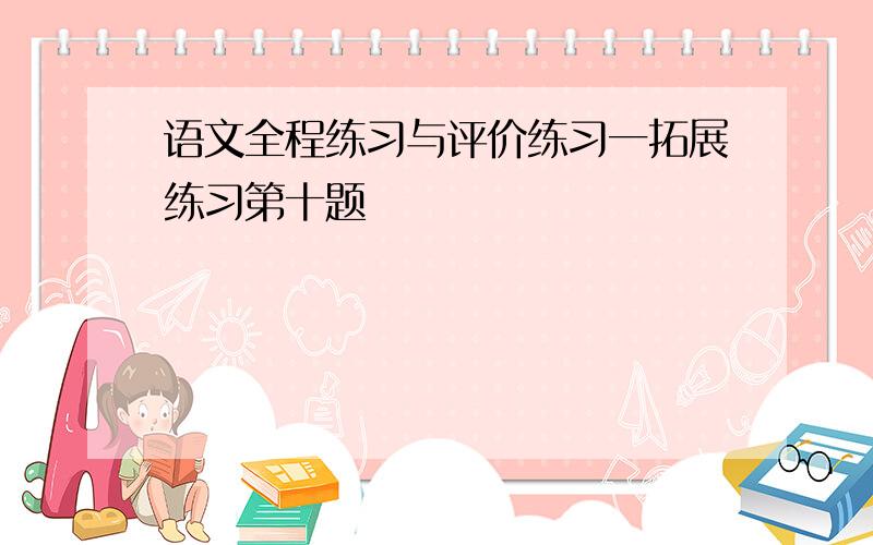 语文全程练习与评价练习一拓展练习第十题