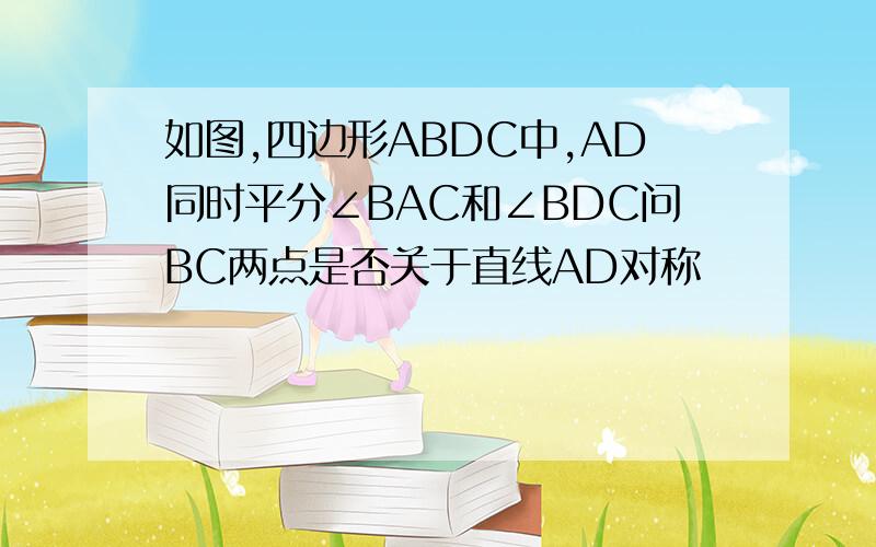 如图,四边形ABDC中,AD同时平分∠BAC和∠BDC问BC两点是否关于直线AD对称