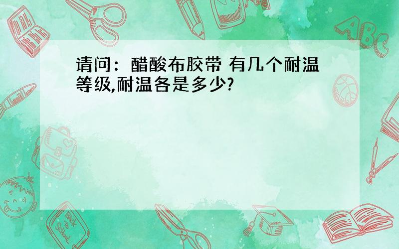 请问：醋酸布胶带 有几个耐温等级,耐温各是多少?