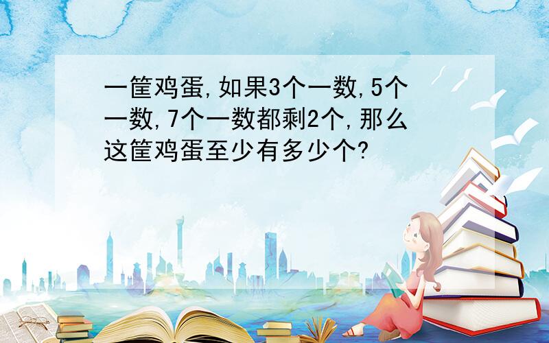 一筐鸡蛋,如果3个一数,5个一数,7个一数都剩2个,那么这筐鸡蛋至少有多少个?